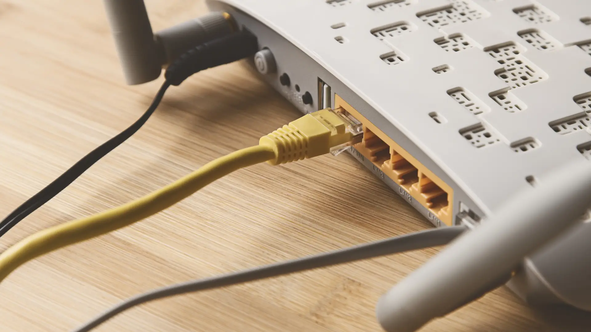 Detail view os a John Lewis boradband router