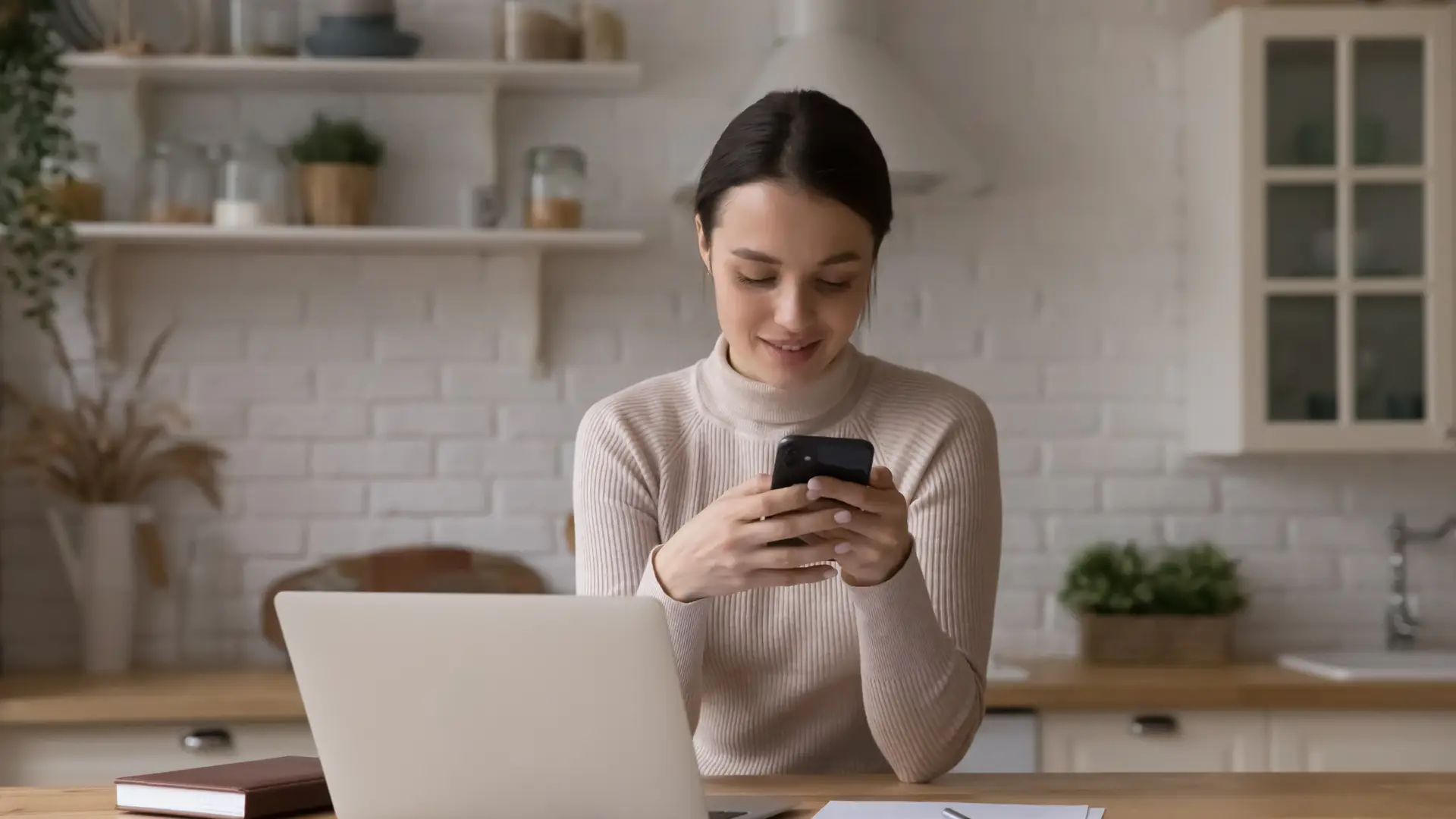 Girl checking her Virginemdia account on her smartphone