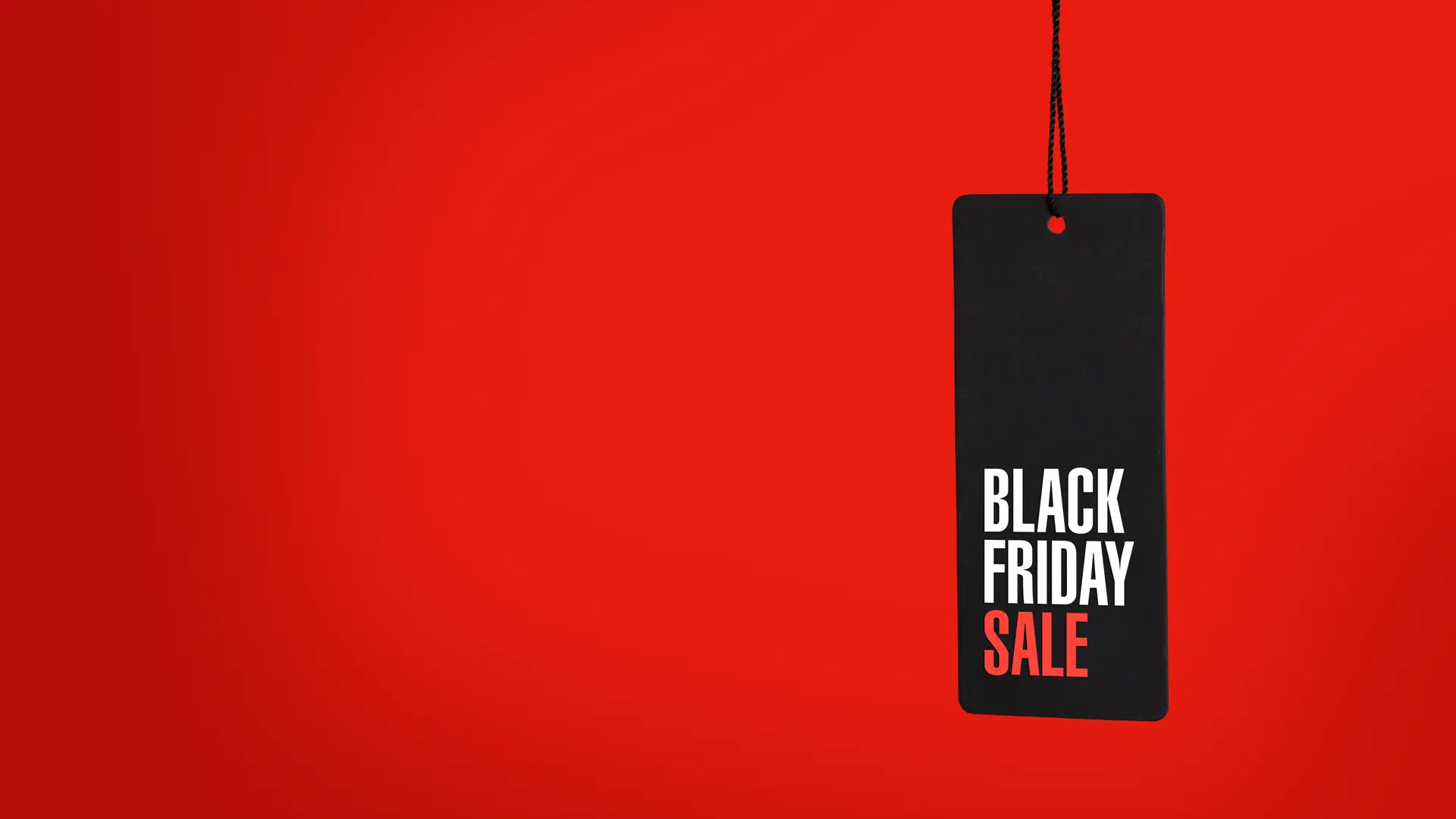 Black friday label on a red space beacuse of the Vodafone sales on this date